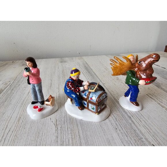 Dept 56 54976 another man's treasures AS IS moose chest people accessories set - Picture 1 of 16